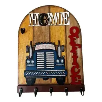 Produto: Porta-Chaves Artesanal em MDF com Design Rústico, Caminhão em Relevo e Estilo Exclusivo